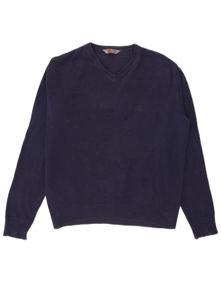 Carhartt Pull col V pour homme 2XL Bleu marine