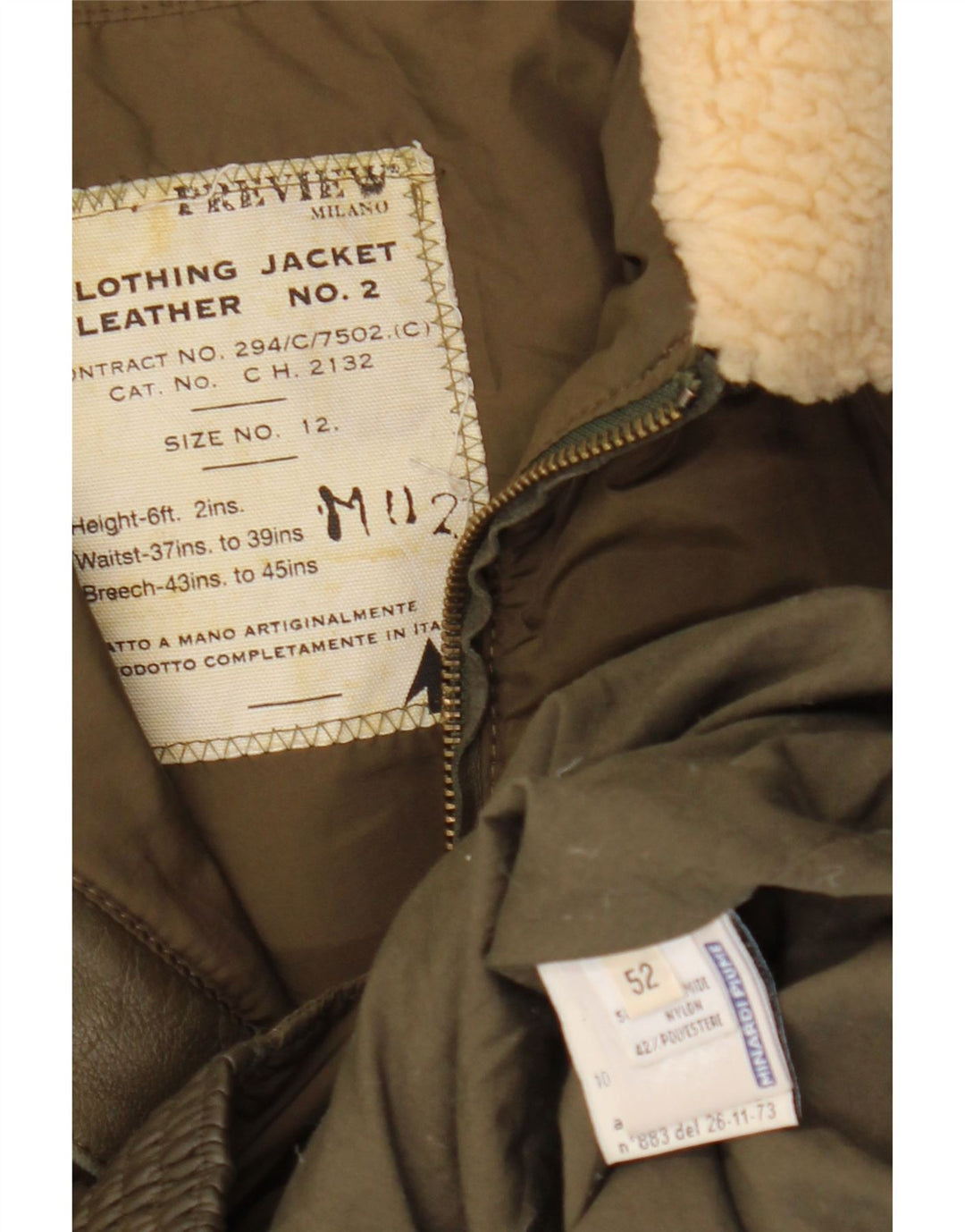 Veste matelassée homme vintage IT 52 XL Kaki Polyamide