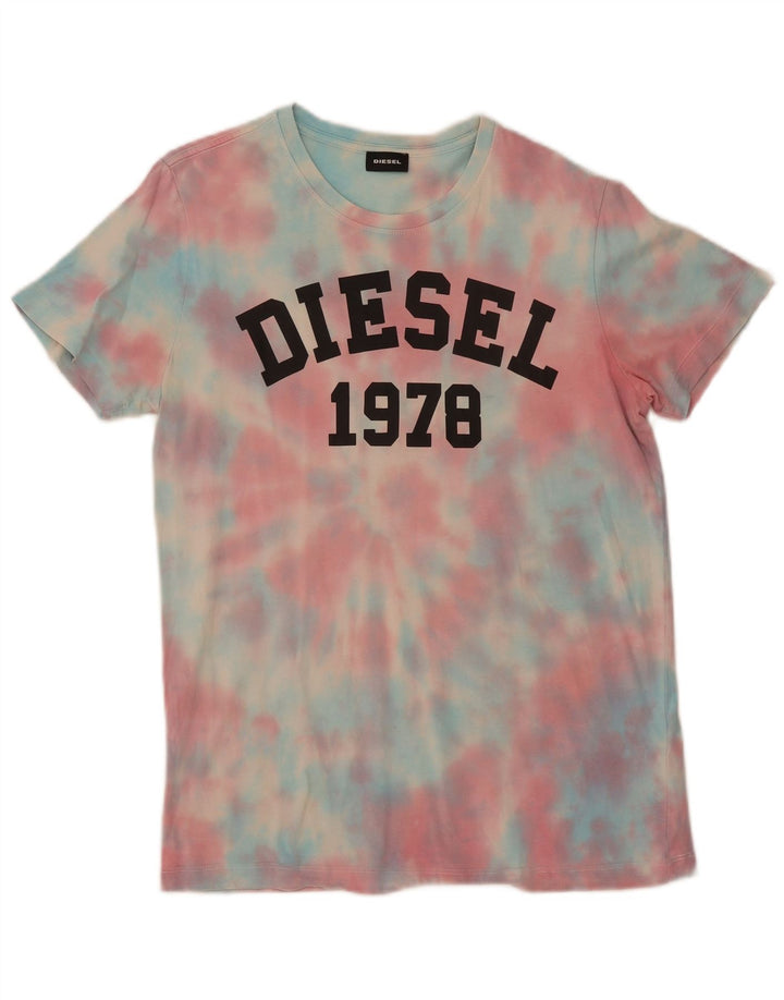 Diesel T-Shirt Graphique Haut Moyen Multicolore Tie Dye Coton Homme