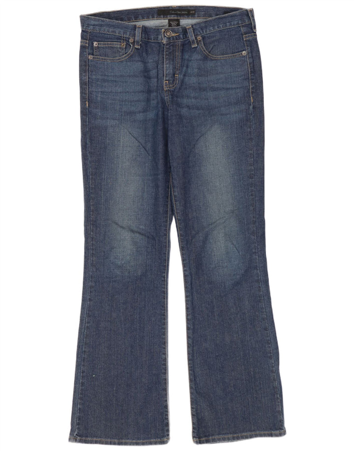 CALVIN KLEIN Jean Bootcut Femme US 10 Large W30 L32 Coton Bleu