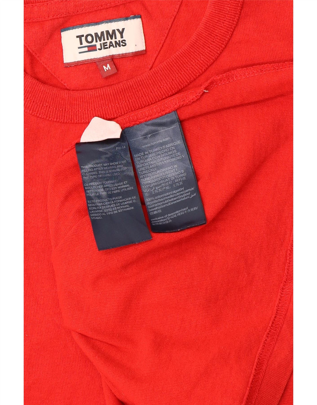 Tommy Hilfiger T-Shirt Graphique Homme Rouge Moyen Coton
