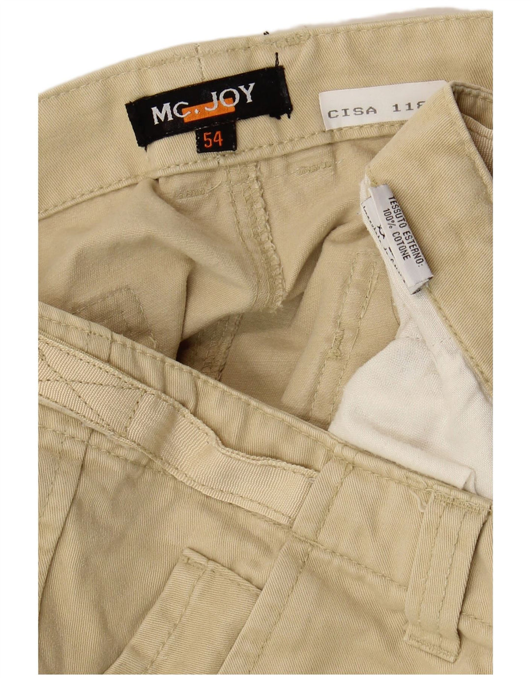 MC Joy Pantalon Cargo Droit Homme IT 54 2XL W40 L29 Coton Beige
