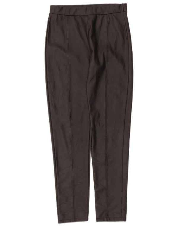 Zara Pantalon Slim En Simili Cuir Fille 13-14 Ans W24 L24 Noir