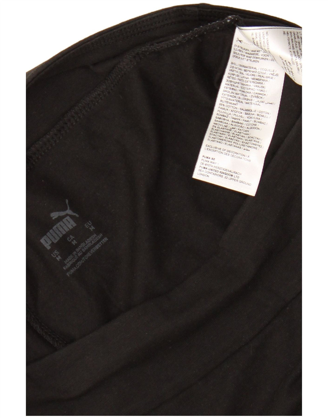 Puma Leggings Femme UK 42 Coton Noir Moyen