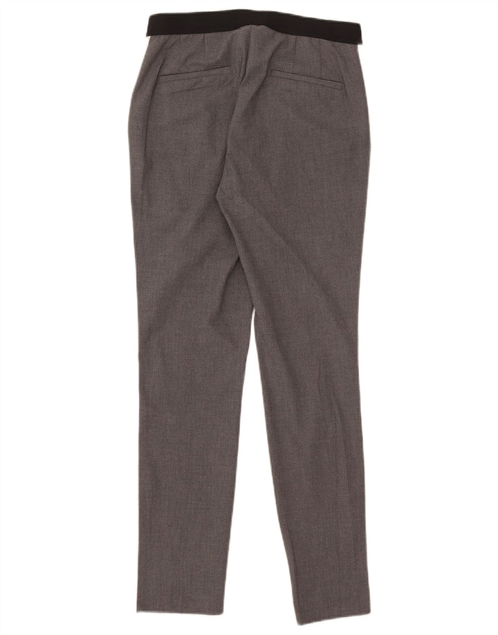 Zara Femme Pantalon De Costume Slim Moyen W28 L27 Gris Polyester