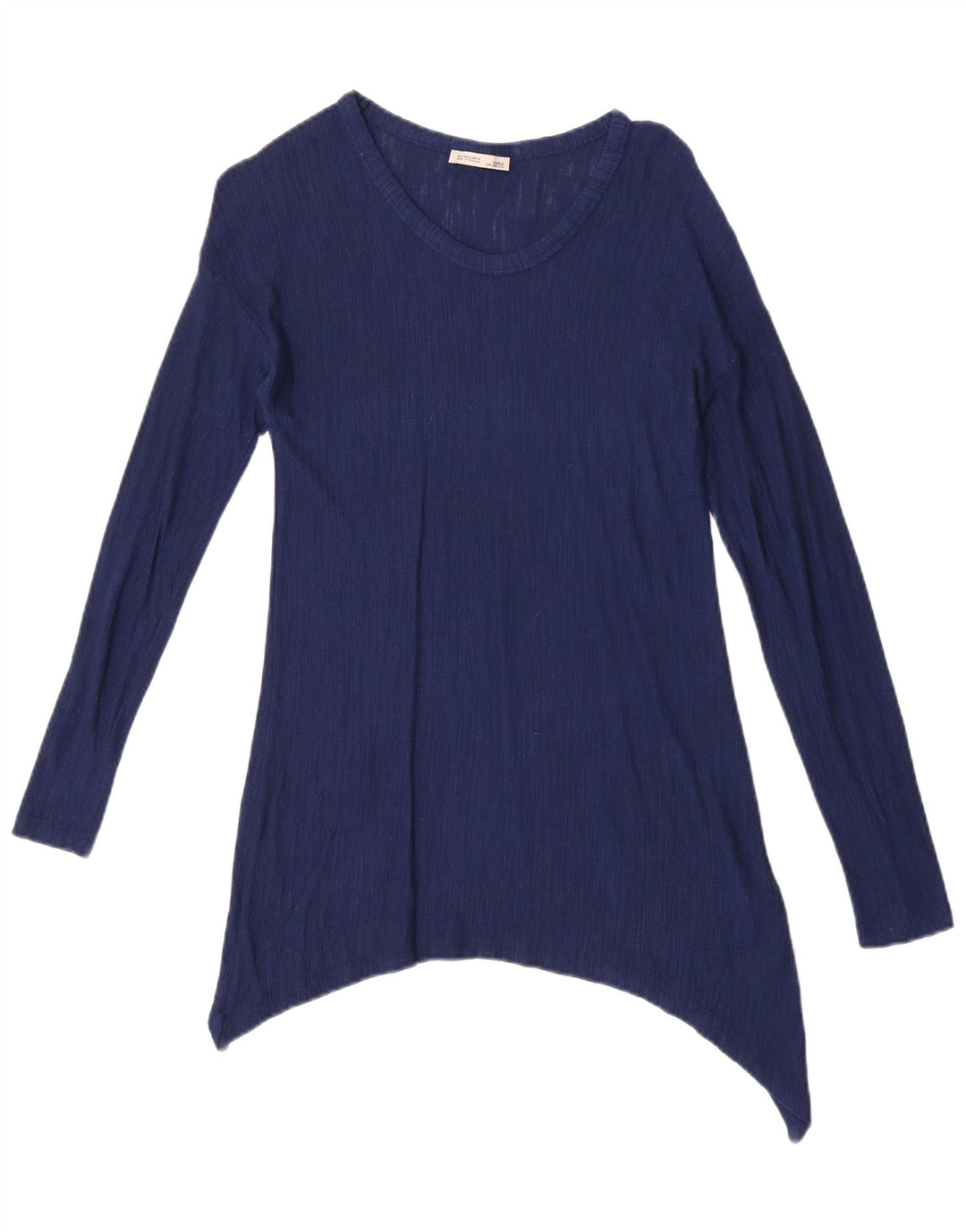 Zara Femme Tunique Asymétrique UK 10 Small Bleu Viscose