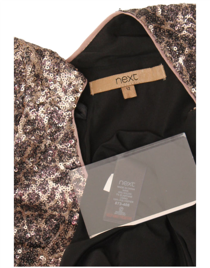 Next Robe droite à paillettes pour femme UK 42 Nylon argenté moyen