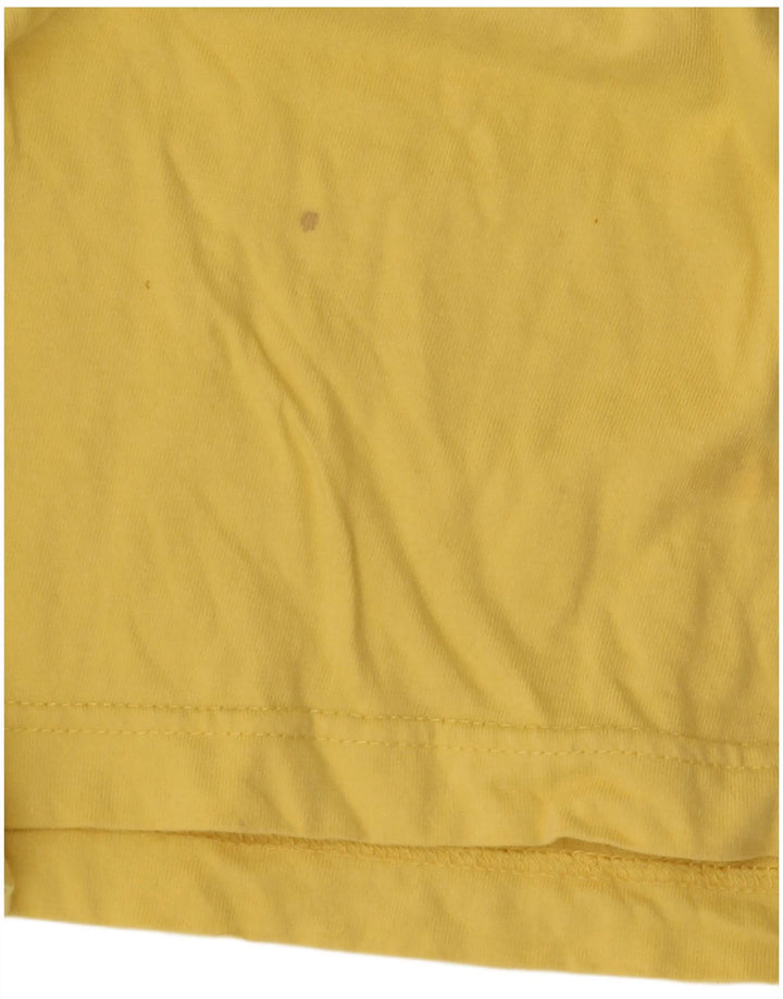 Stefanel Homme T-Shirt Graphique Haut Large Jaune Coton