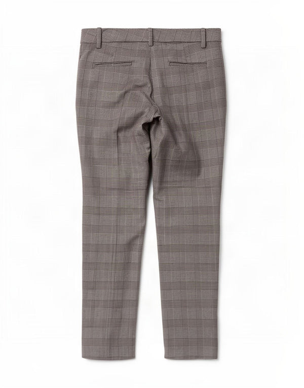 Zara Pantalon Chino Slim Femme EU 40 Medium W30 L27 Gris Pied-de-Poule