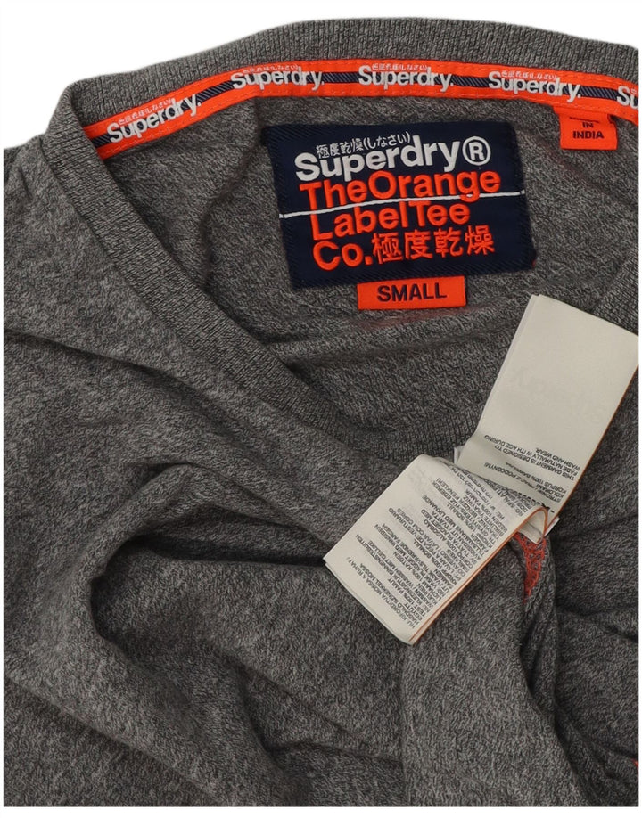 Superdry Haut à manches longues en coton moucheté gris petit homme