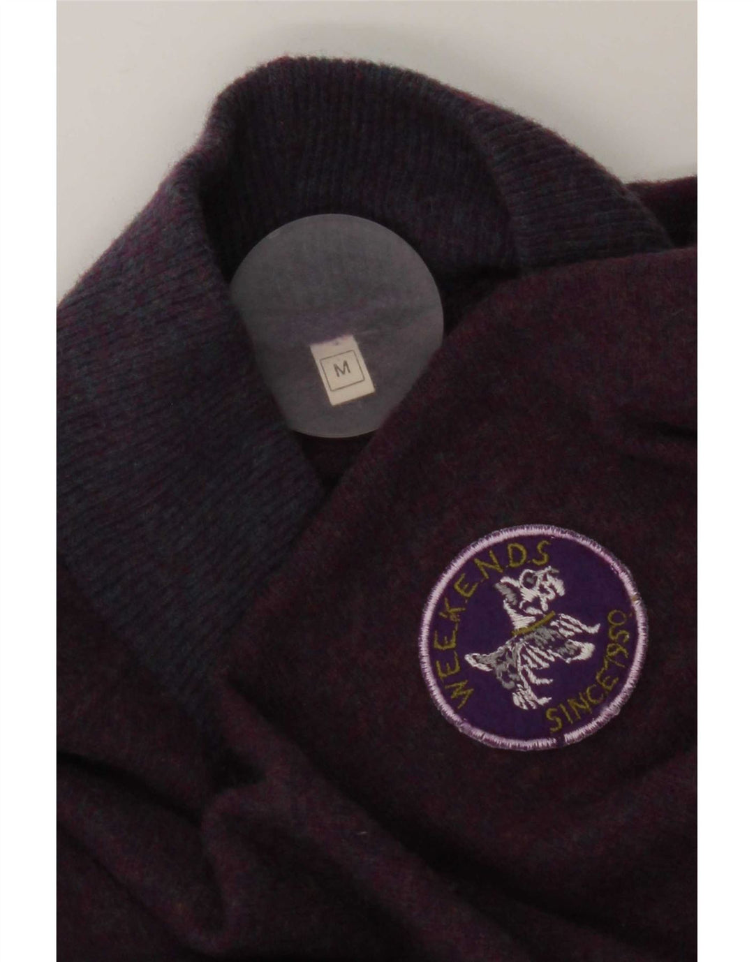 vintage Femmes Surdimensionné Turtle Neck Jumper Pull UK 14 Moyen Violet