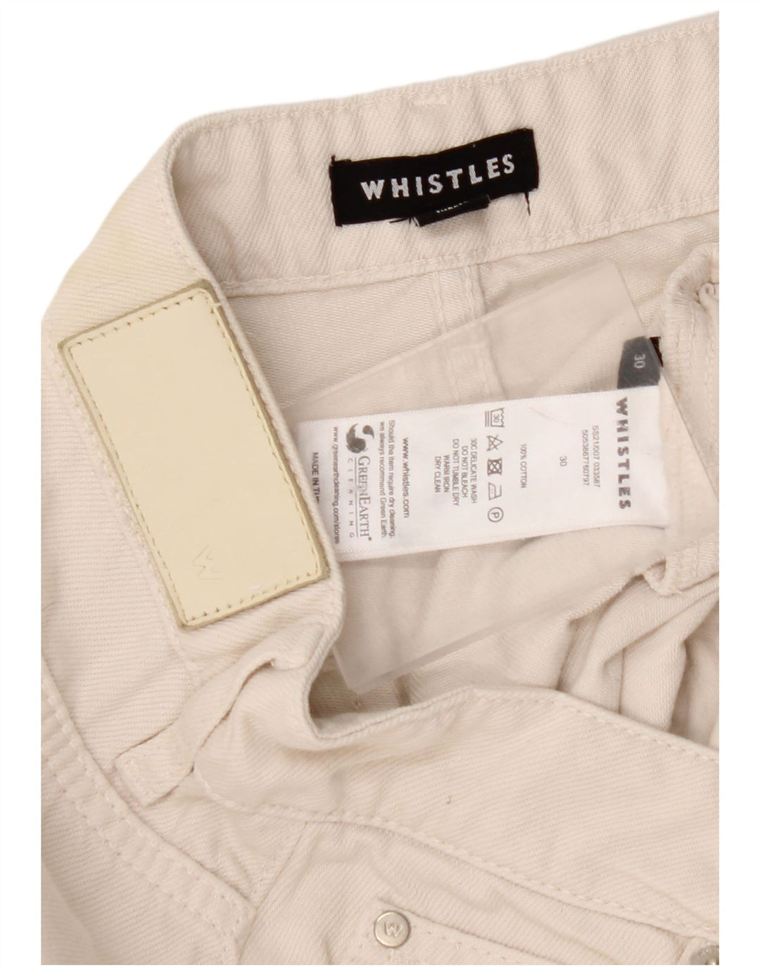 WHISTLES Jean droit femme W30 L26 coton blanc