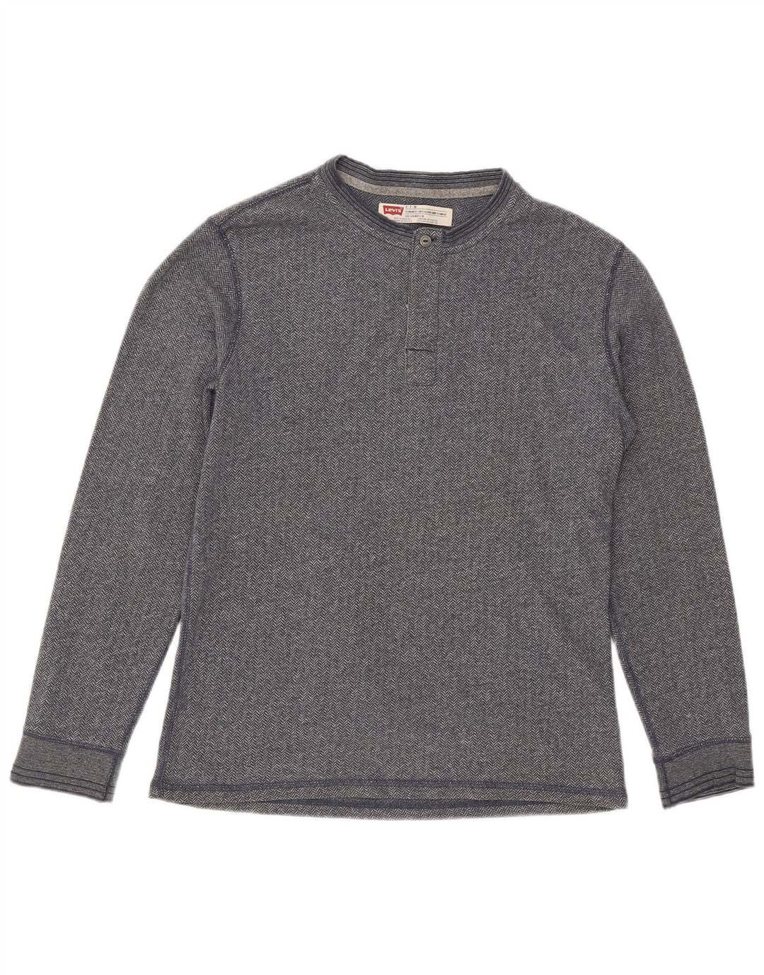 Levi's Haut à Manches Longues Coupe Standard Homme Gris Petit Coton à Chevrons