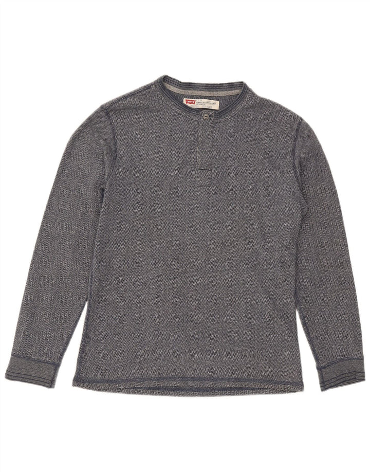 Levi's Haut à Manches Longues Coupe Standard Homme Gris Petit Coton à Chevrons