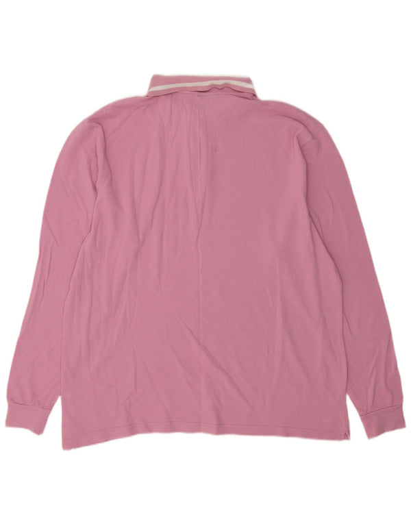 Diadora Polo à manches longues pour hommes 2XL en coton rose