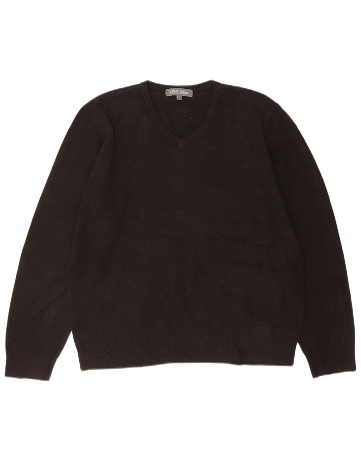 Marks & Spencer Pull col V pour homme en acrylique noir Taille L