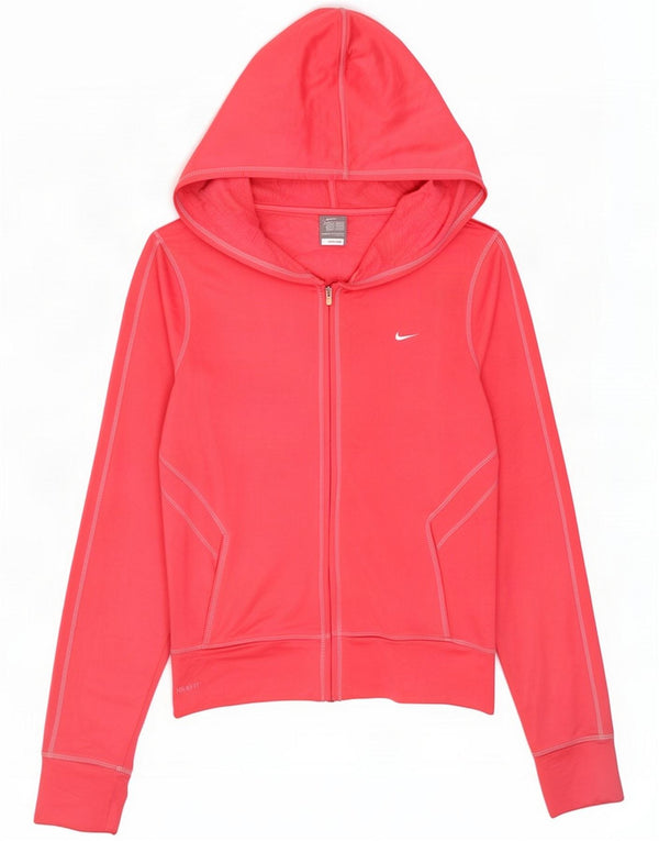 Nike Pull à capuche zippé pour femme UK 10/12 Rose moyen Polyester