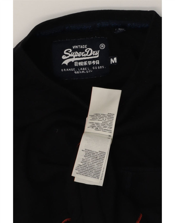 SUPERDRY Haut à Manches Longues Homme Noir Moyen Coton