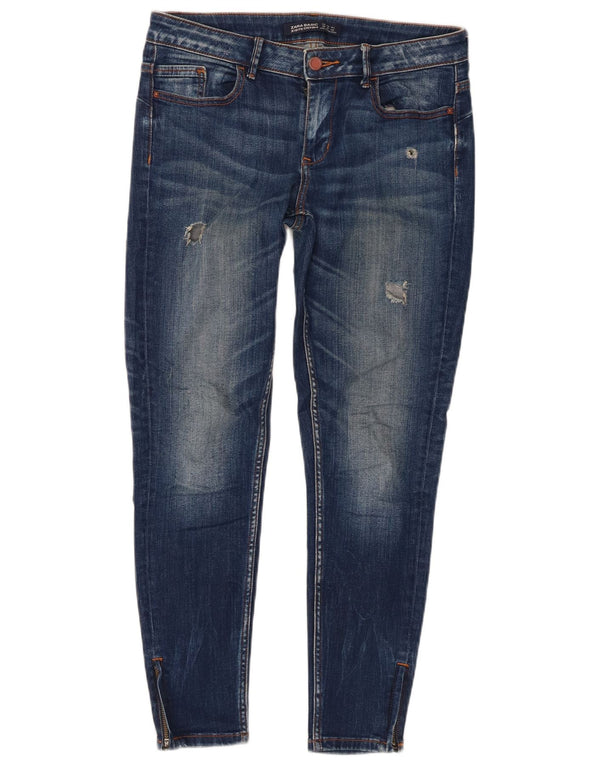 Zara Jean skinny effet vieilli pour femme EU 38 Small W28 L27 Bleu