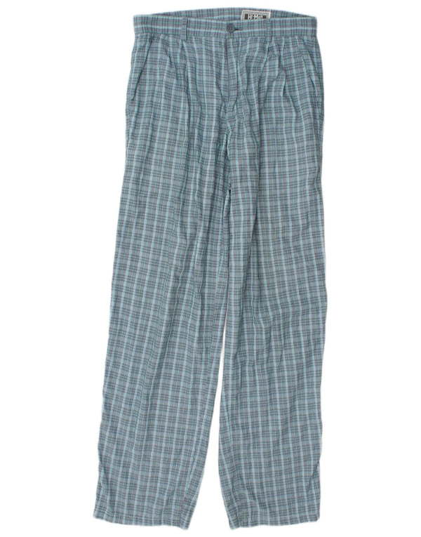 Pantalon Chino Pegged Vintage Homme W29 L31 Bleu Check Polyester