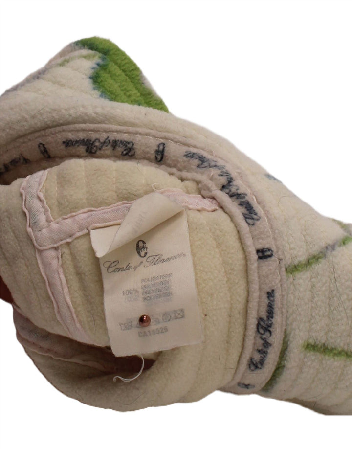 CONTE OF FLORENCE Womens Graphic Bucket Hat Medium Off White Bohemian