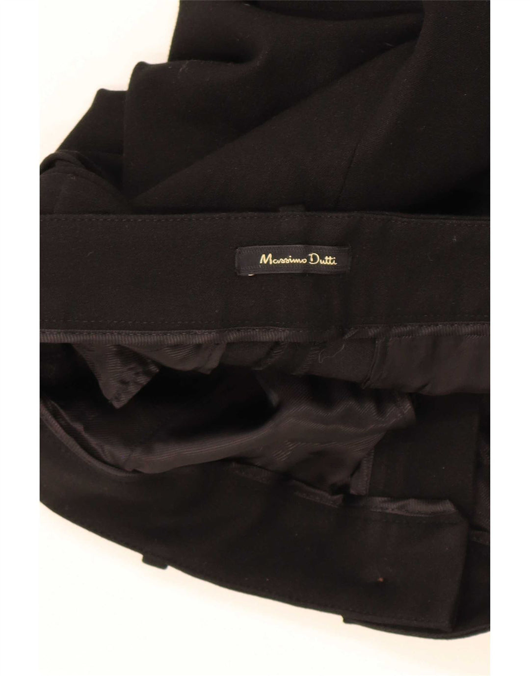 Massimo Dutti Pantalon court droit pour femme EU 40 Medium W30 L24 Noir