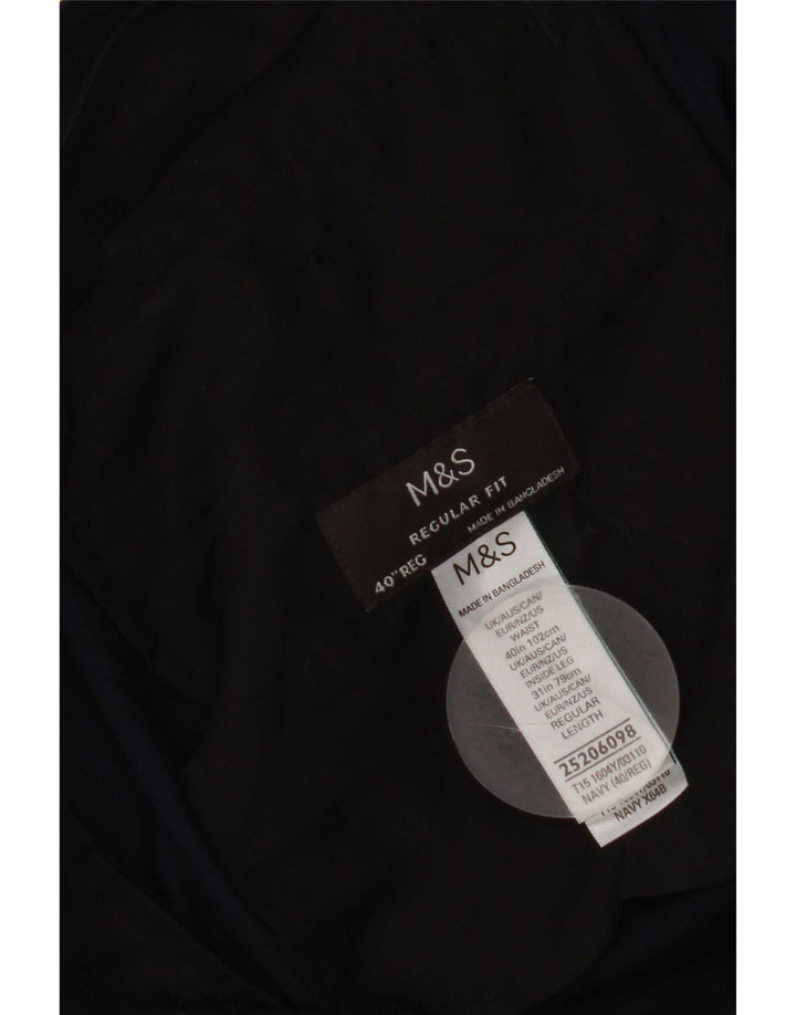 Marks & Spencer Pantalon décontracté coupe classique pour homme W40 L31 Bleu marine