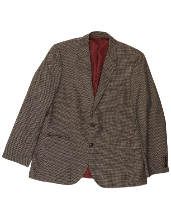MARKS & SPENCER Veste blazer à 2 boutons pour homme UK 38 pied-de-poule gris moyen