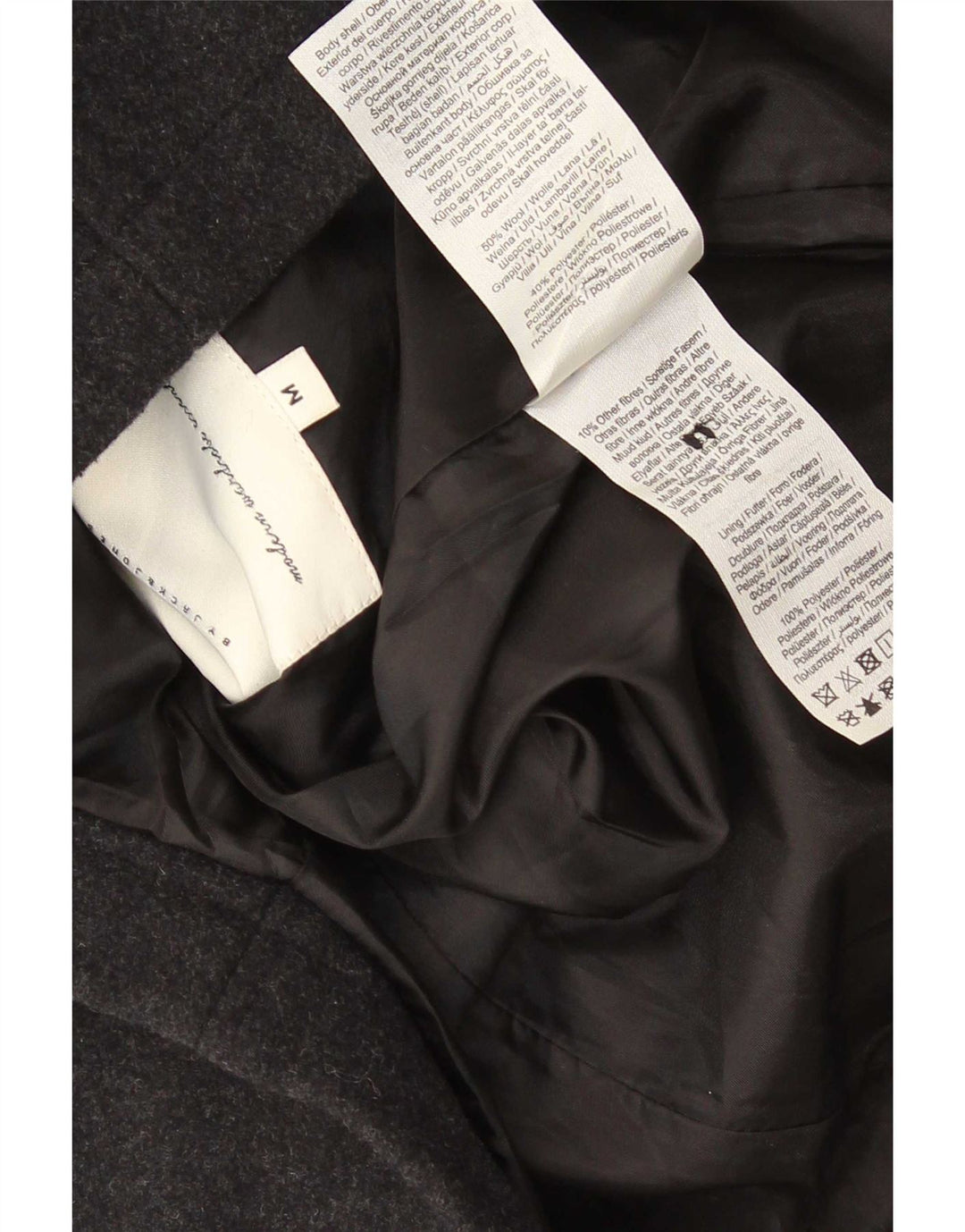 Jack & Jones Manteau Homme UK 38 Laine Noir Moyen
