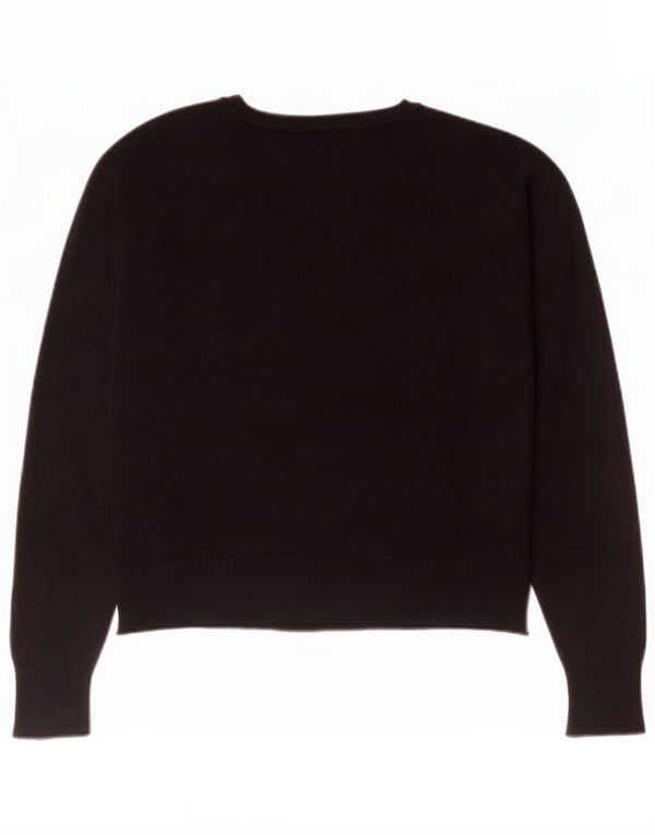 Zara Pull surdimensionné à col bateau pour femme UK 10 Small Noir Viscose