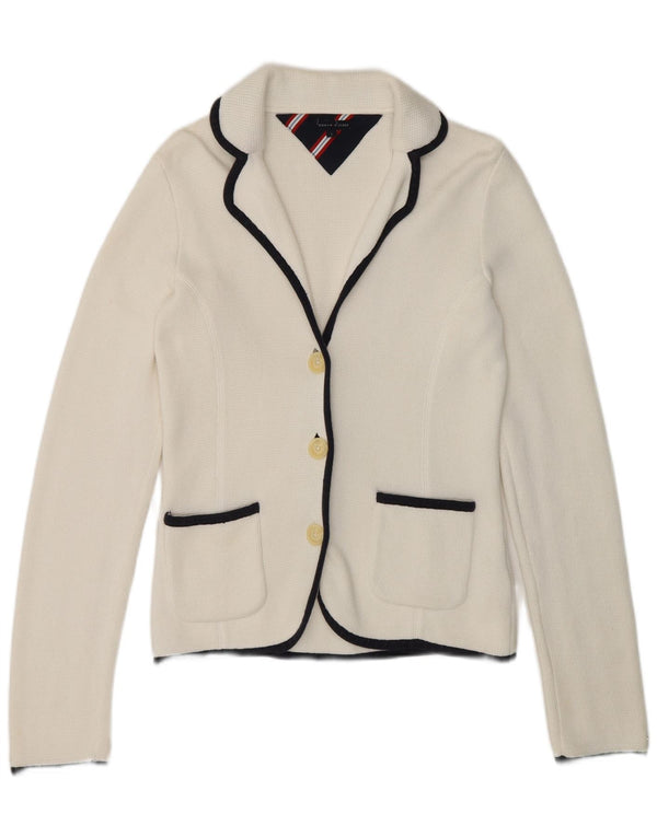Tommy Hilfiger Veste blazer à 3 boutons pour femme UK 8 Small Blanc