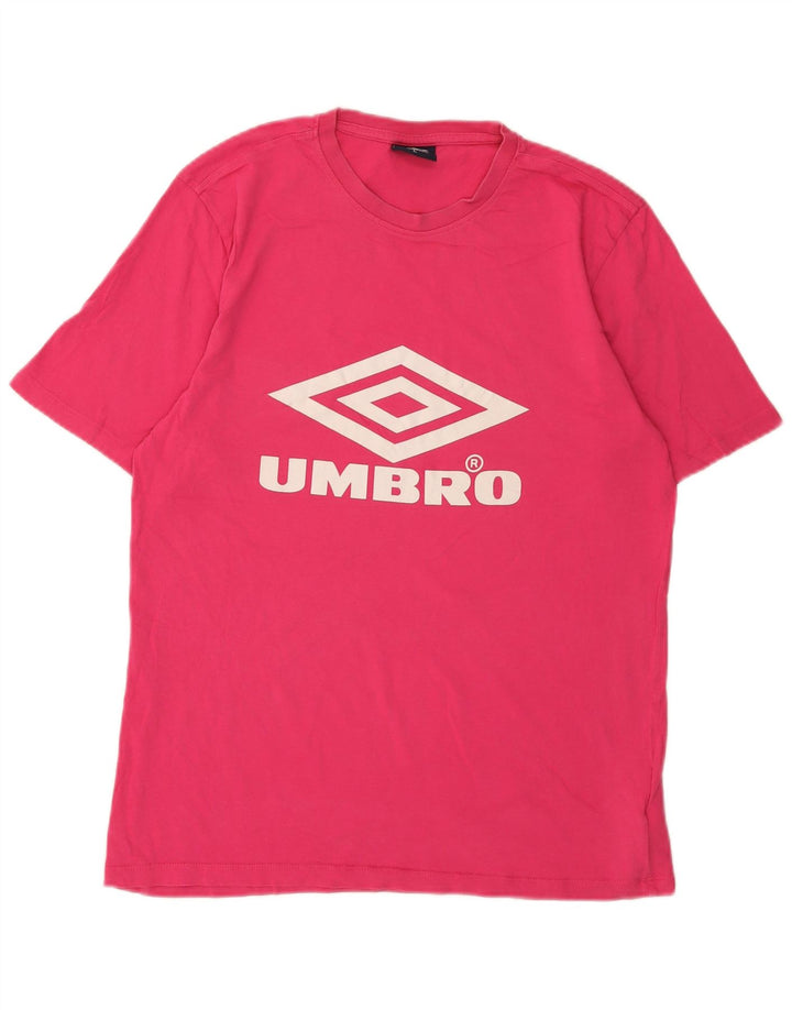 Umbro T-Shirt Graphique Homme Large Rose Coton