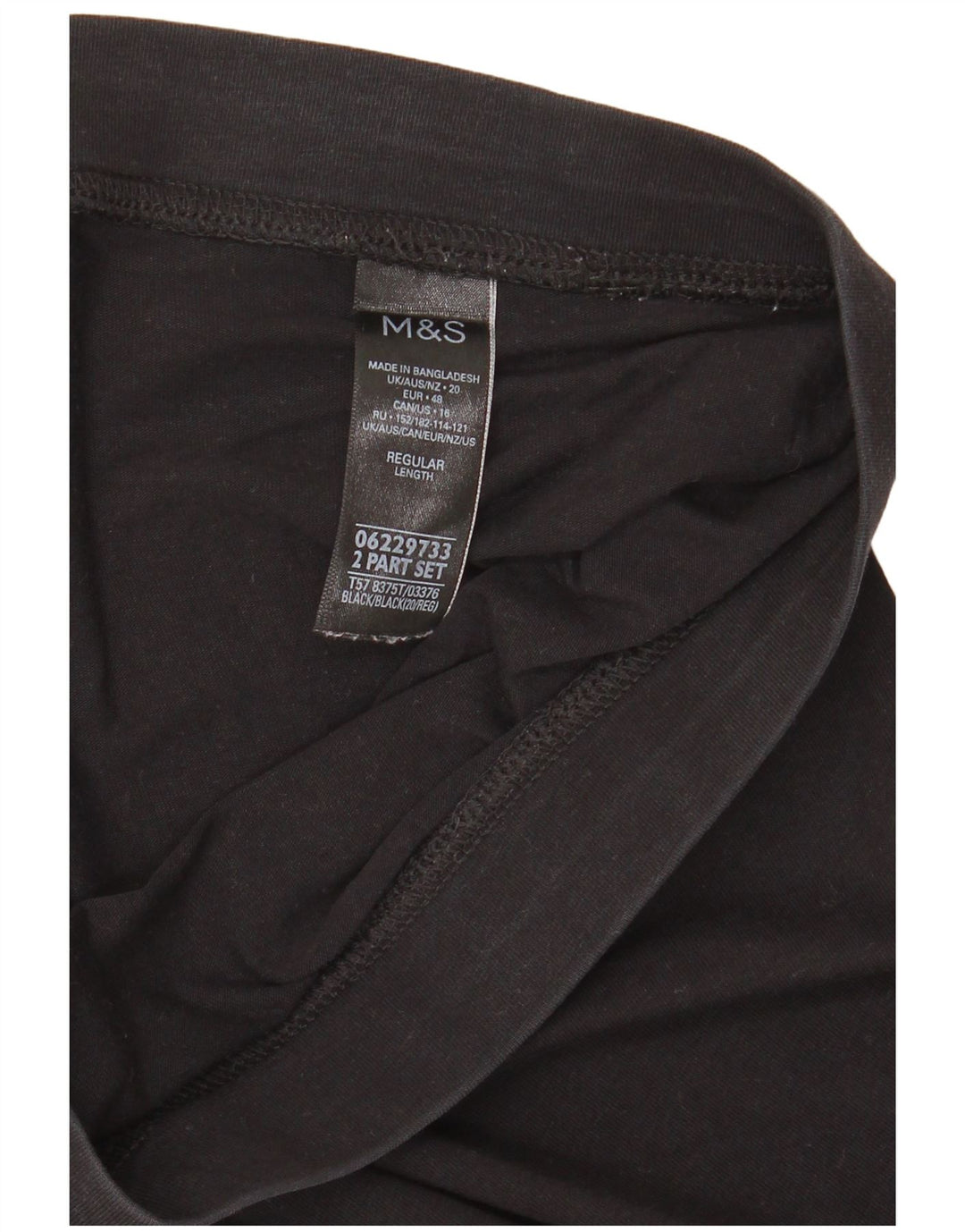 Marks & Spencer Leggings Femme UK 20 2XL Coton Noir