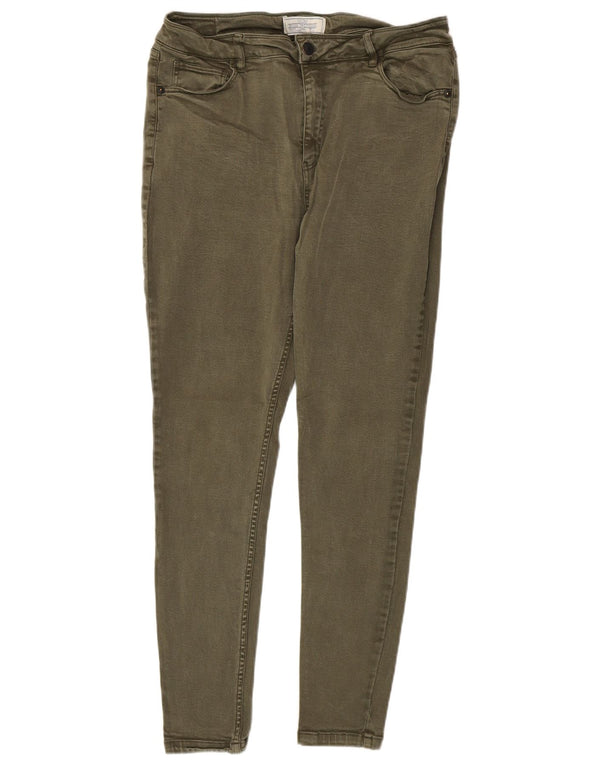 Fat Face Harlow Jean jegging taille haute pour femme UK 14 Large W34 L28 Kaki