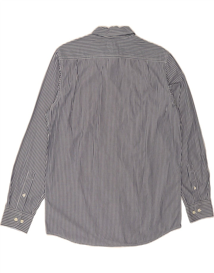 CHAPS Mens Shirt Medium Navy Blue Pinstripe Cotton Vintage Chaps and Second-Hand Chaps from Messina Hembry 