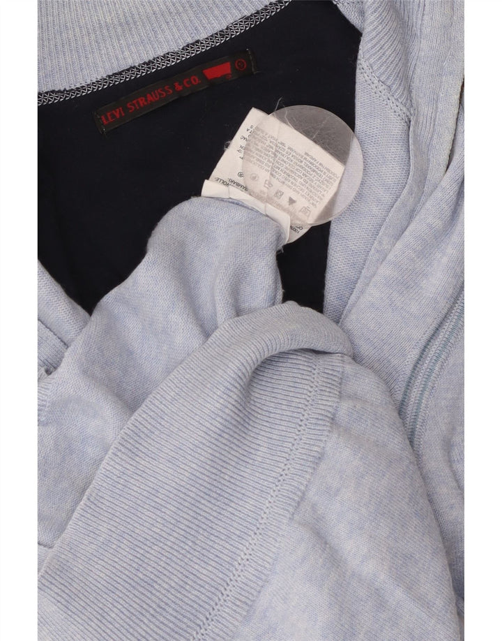 LEVI'S Pull Cardigan Femme UK 10 Petit Bleu Coton