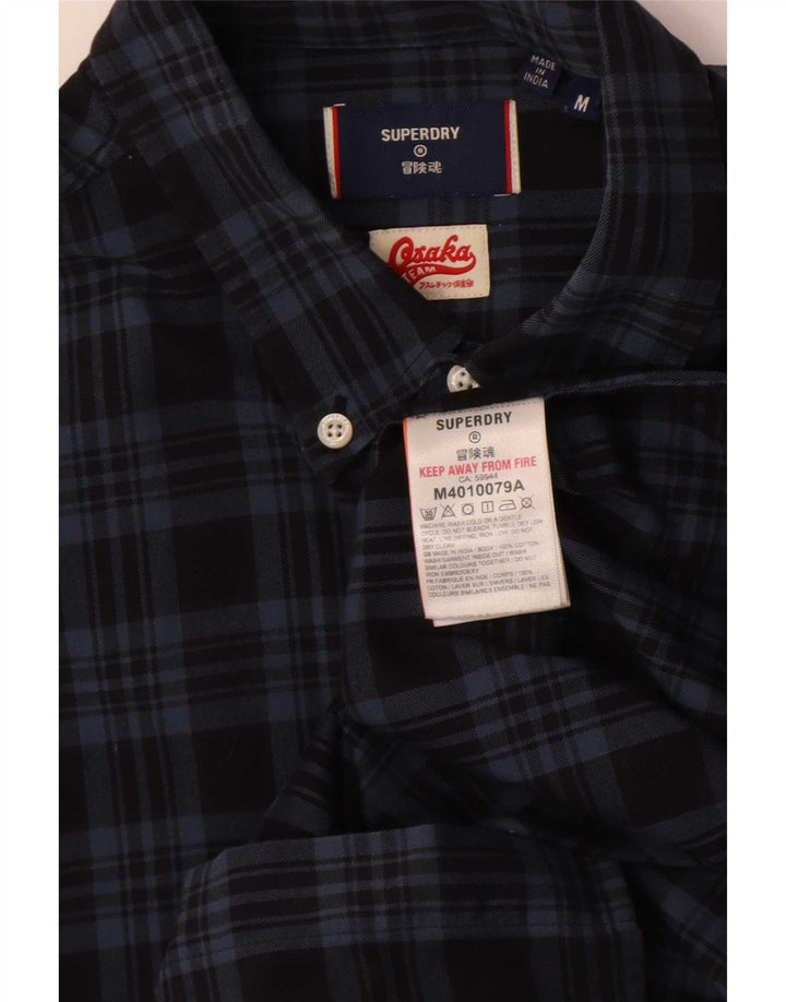 Superdry Chemise Flanelle Homme Bleu Marine Moyen Carreaux Coton