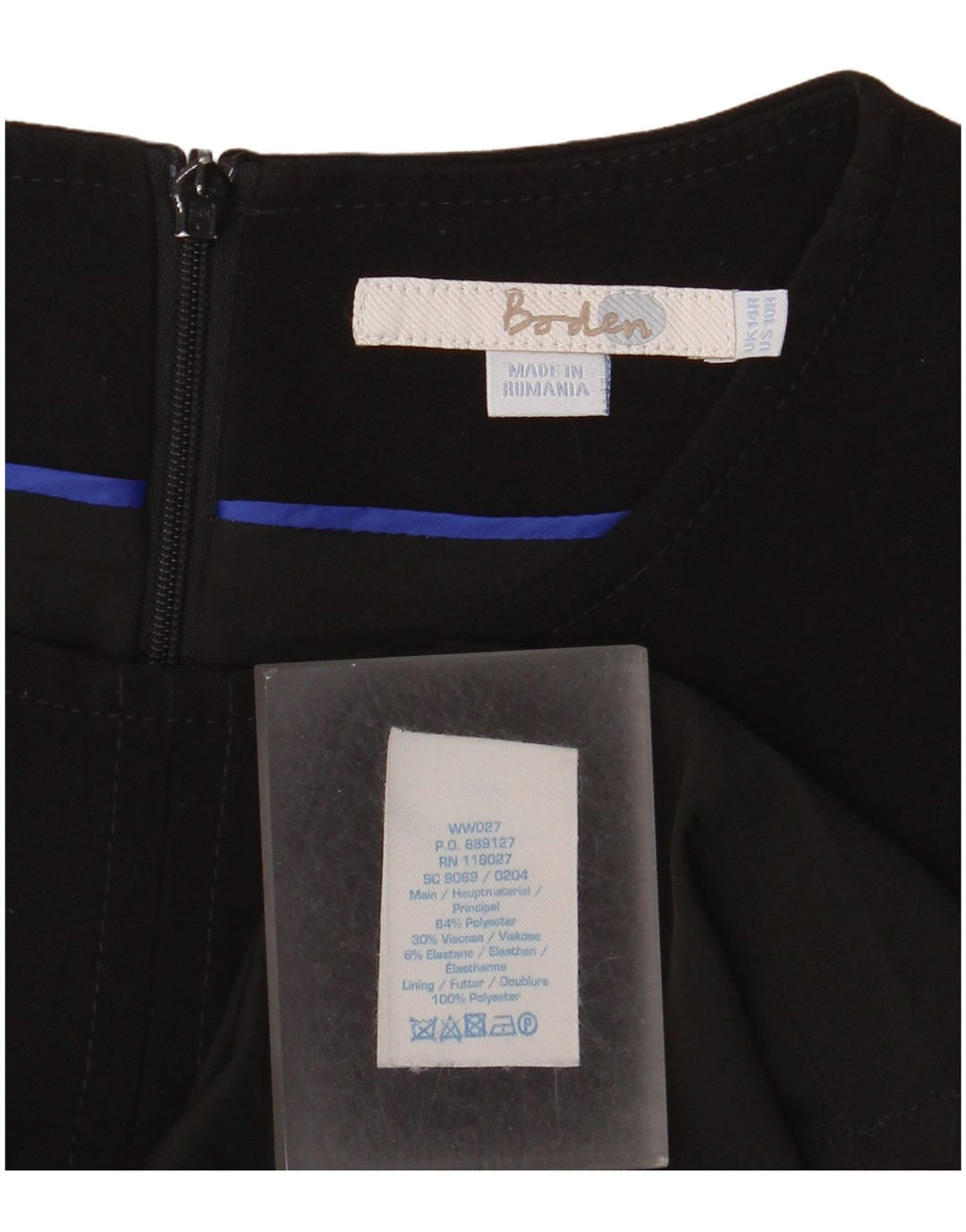 Robe fourreau Boden pour femme UK 44 Large Noir Polyester