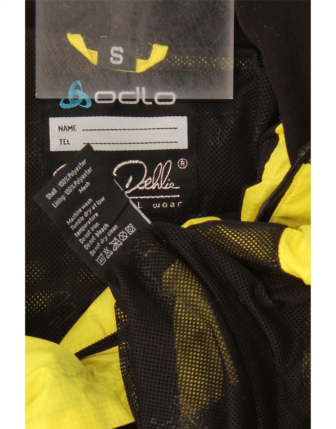 ODLO Mens Rain Jacket UK 36 Small Yellow Colourblock Polyester Vintage Odlo and Second-Hand Odlo from Messina Hembry 