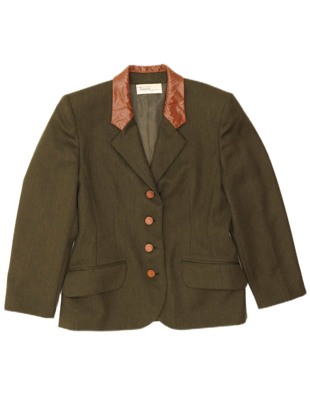 vintage Femme 4 Bouton Blazer Veste IT 42 Vert Moyen Colourblock