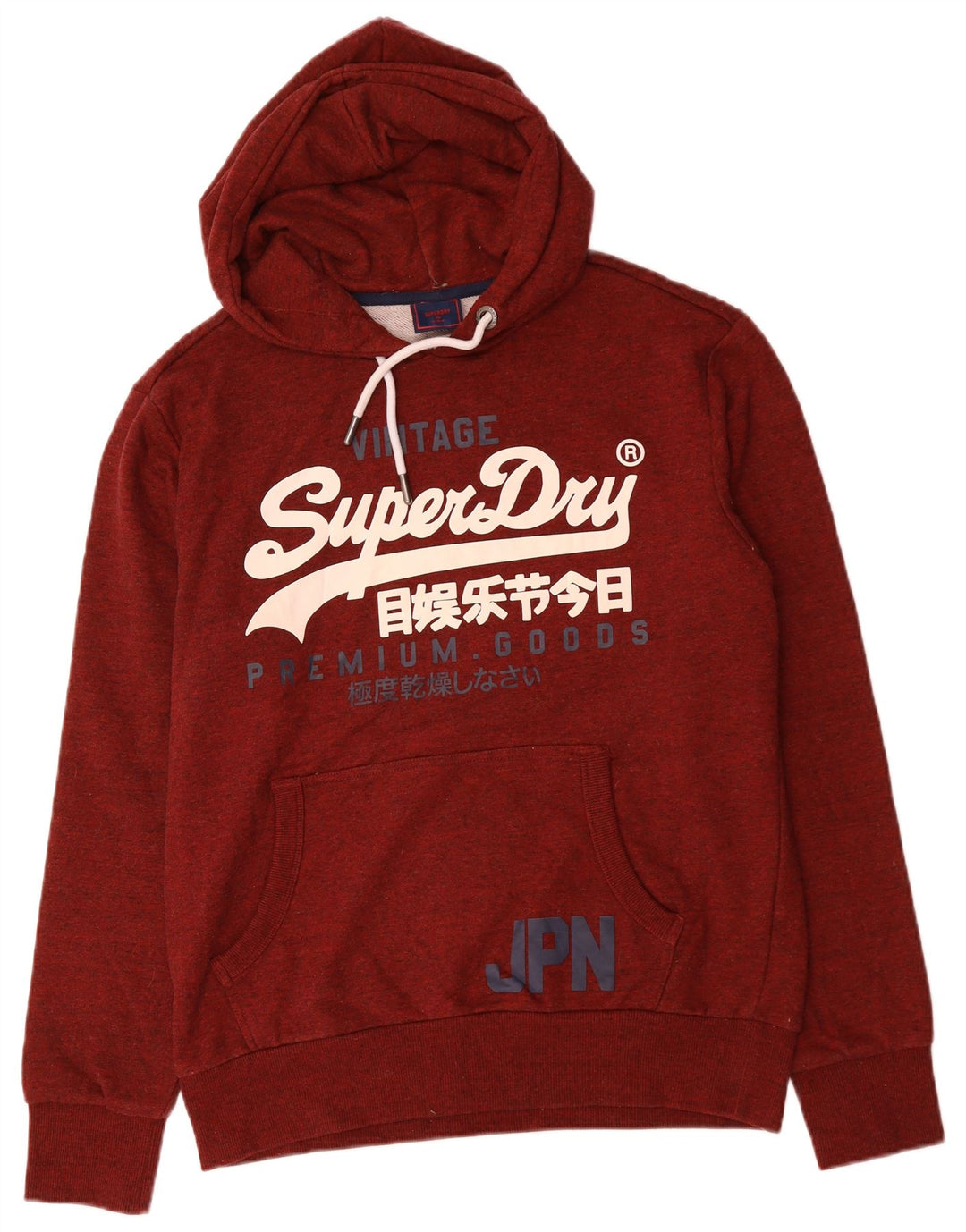 SUPERDRY Pull à capuche graphique XL pour homme en coton marron