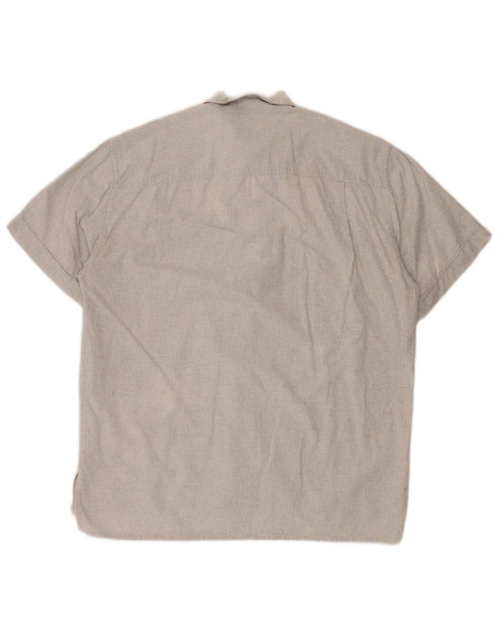 vintage Chemise à manches courtes pour hommes Grand coton gris