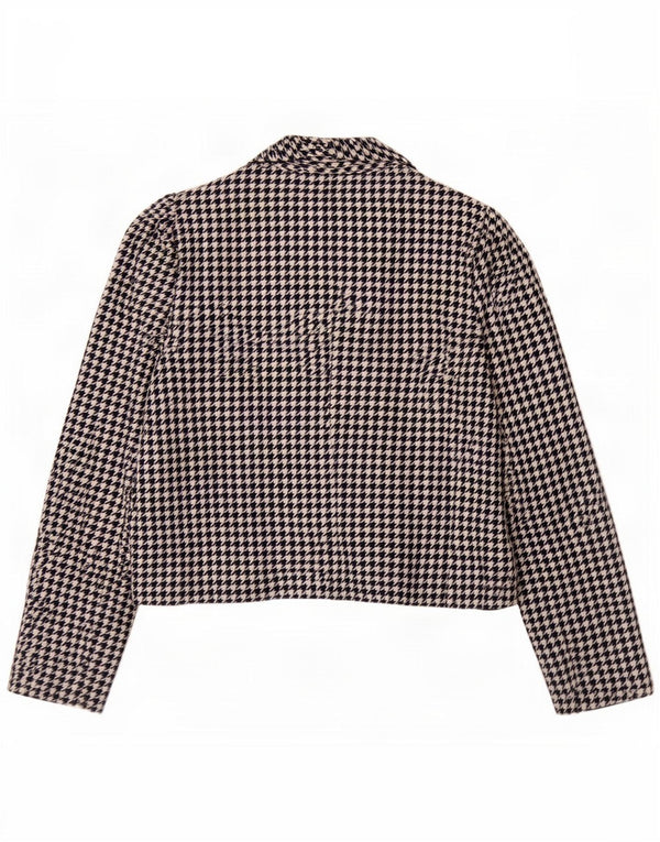 Mona Veste Blazer 2 Boutons Femme UK 12 Pied-de-Poule Bleu Marine Moyen