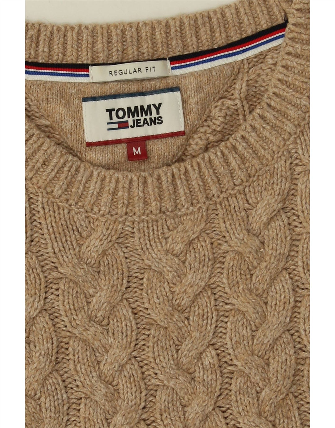 Tommy Hilfiger Pull à col rond coupe classique pour homme Beige moyen