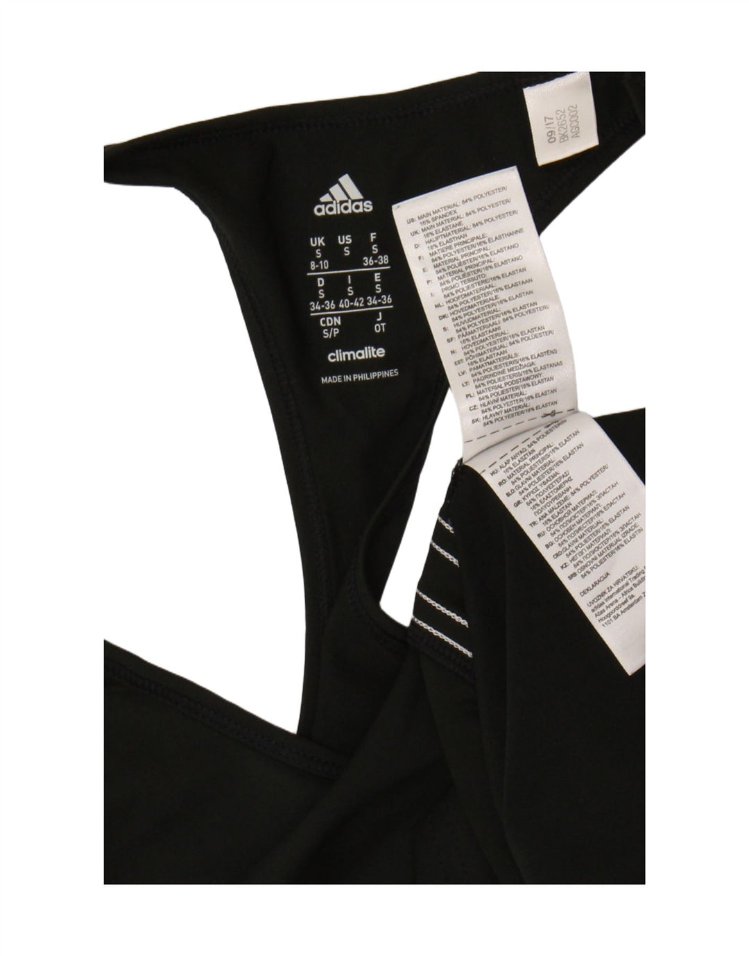 Adidas Climalite Débardeur pour femme UK 8/10 Petit Noir Polyester