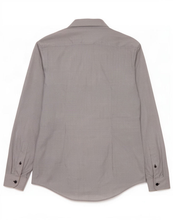 Zara Chemise Slim Fit Gris Moyen Coton Géométrique