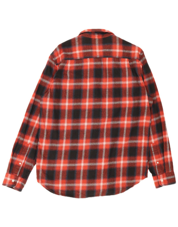 Timberland Chemise en flanelle coupe régulière pour homme, grand carreaux en coton bleu marine