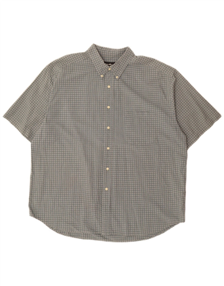 Eddie Bauer Chemise à manches courtes pour homme 2XL Gris Vichy Coton
