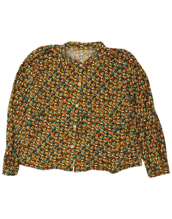 chemise femme vintage UK 16 Grand Géométrique Multicolore