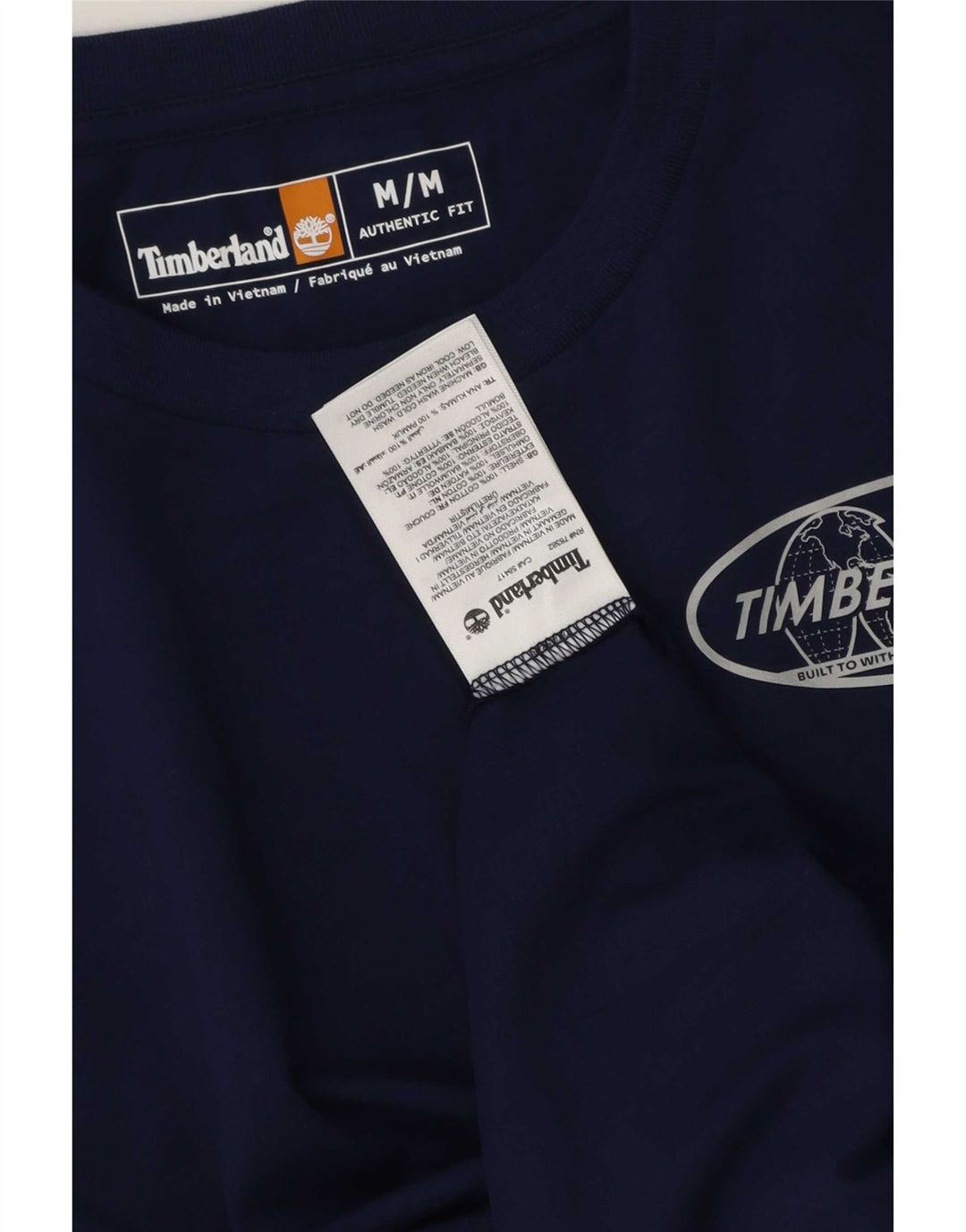 Timberland T-Shirt Graphique Homme Bleu Marine Moyen Coton